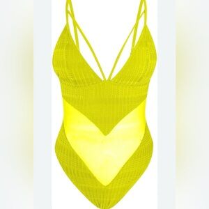 Yellow, Swimming Suit Size XL Spaghetti Straps New Without Tags <<<316>>>
